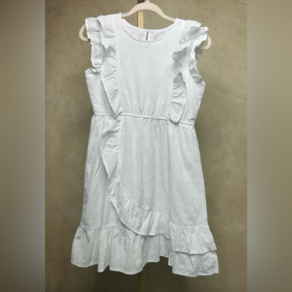 Wonder Nation White Eyelet Dress Size XL 14-16 Girl’s